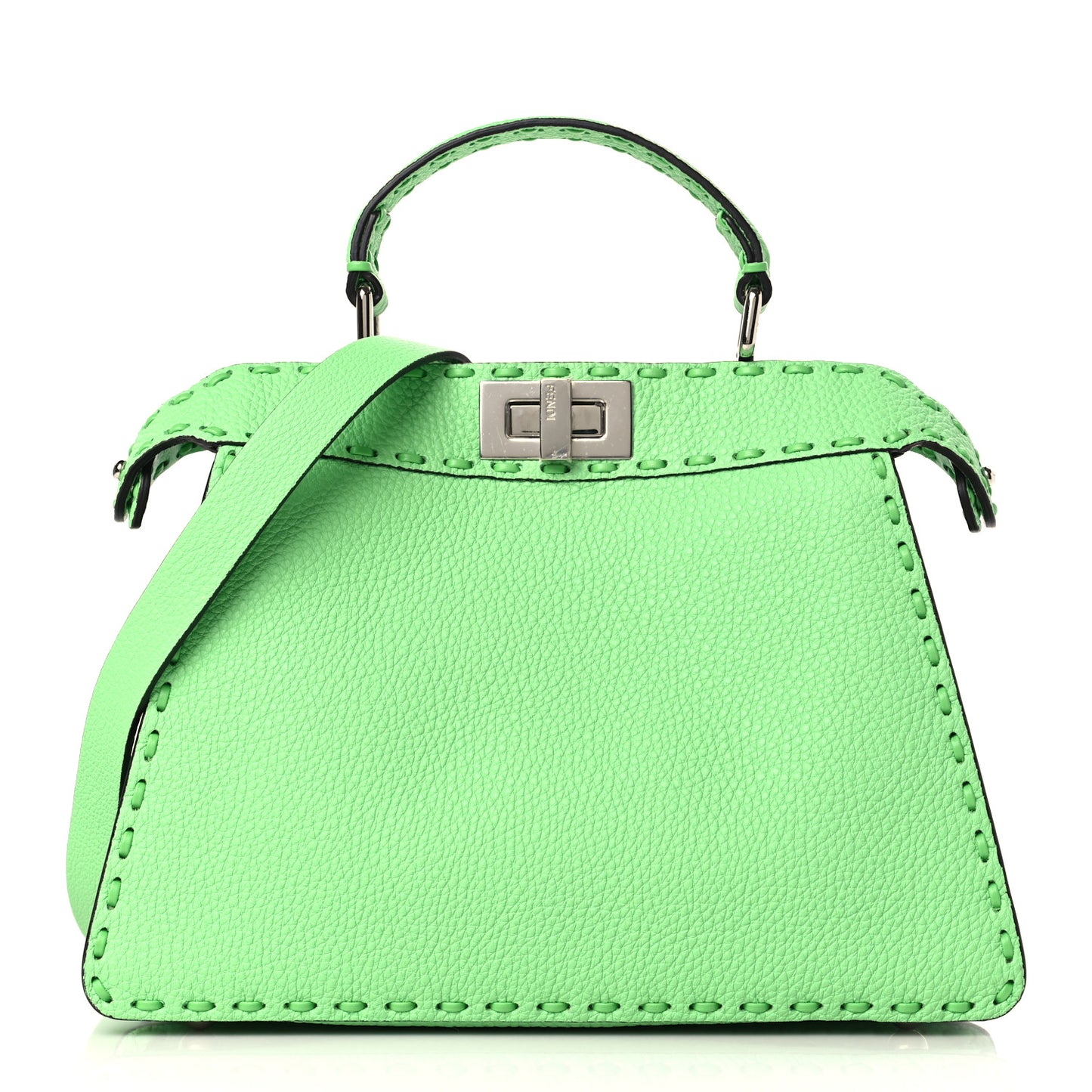 Cuoio Roma Sellerissima Nappa Sintetica Tape Stitch Small Peekaboo I SEE U Satchel Edamame