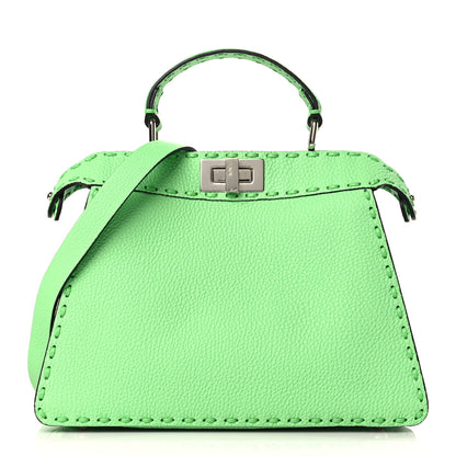 Fendi Cuoio Roma Sellerissima Nappa Sintetica Tape Stitch Small Peekaboo I SEE U Satchel Edamame 1 of 11