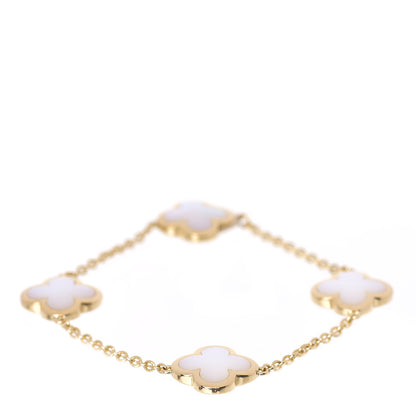 Van Cleef & Arpels 18K Yellow Gold Mother of Pearl 4 Motifs Pure Alhambra Bracelet 1 of 7
