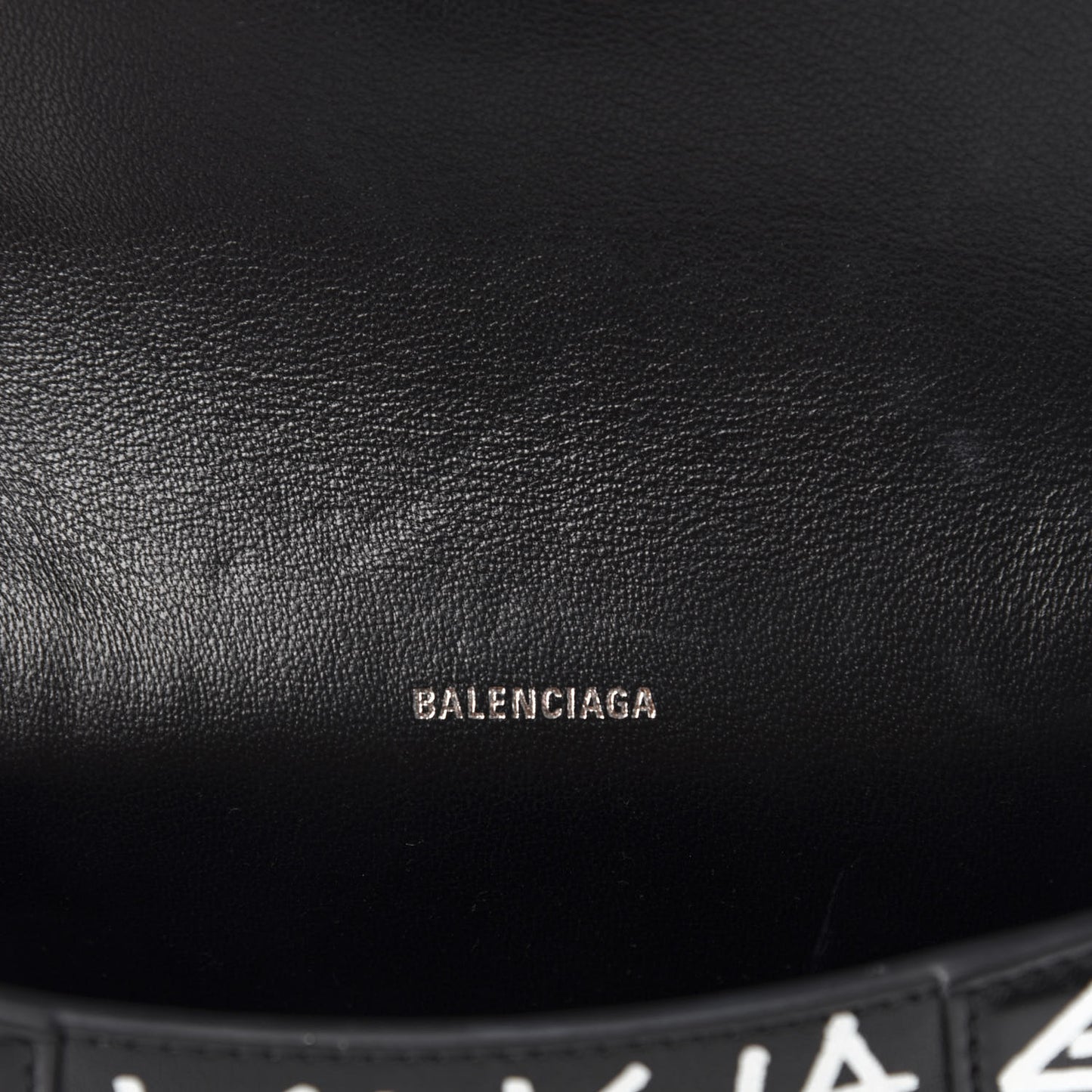 Calfskin Graffiti Hourglass Belt Bag S Black White