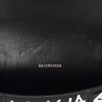 Balenciaga Calfskin Graffiti Hourglass Belt Bag S Black White 8 of 9