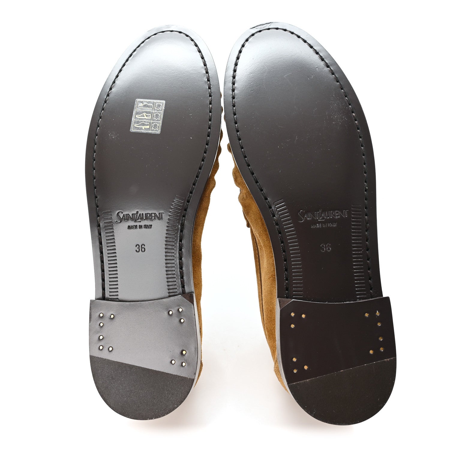 Saint Laurent Suede Le Loafer 15 Penny Slippers 36 Cuoio 6 of 10