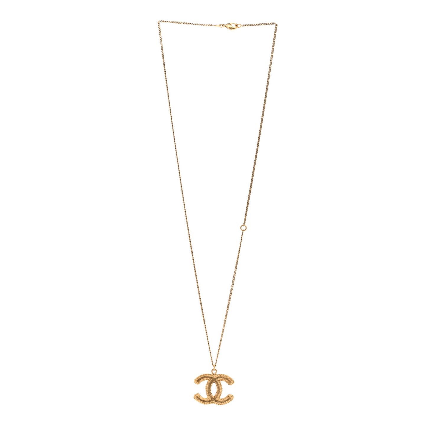 Metal CC Necklace Matte Gold
