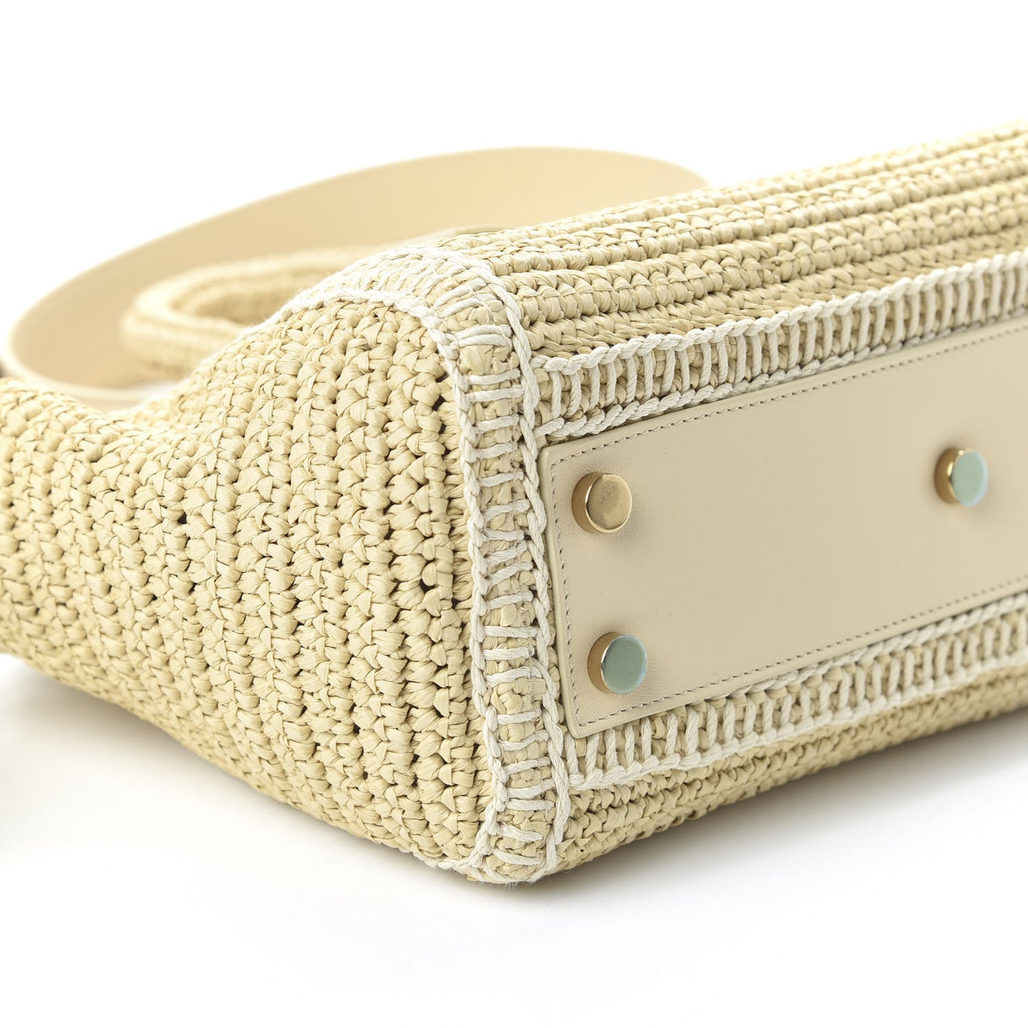 Raffia Baby Monogram Downtown Cabas