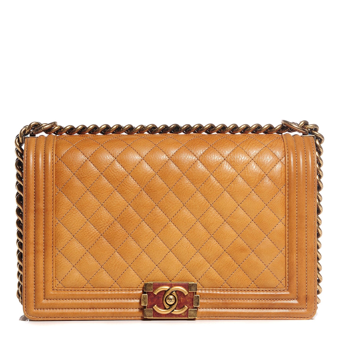 Washed Calfskin New Medium Boy Flap Light Brown