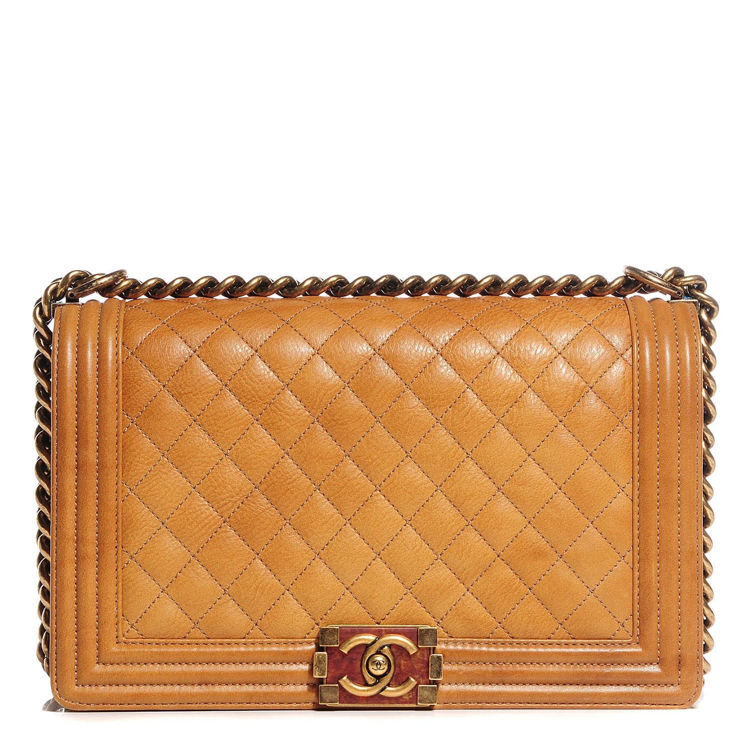 Chanel Washed Calfskin New Medium Boy Flap Light Brown 1 of 9