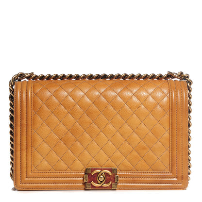 Chanel Washed Calfskin New Medium Boy Flap Light Brown 1 of 9