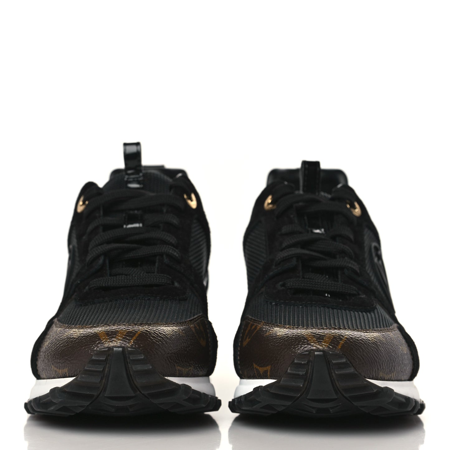 Suede Monogram Run Away Sneakers 39.5 Black