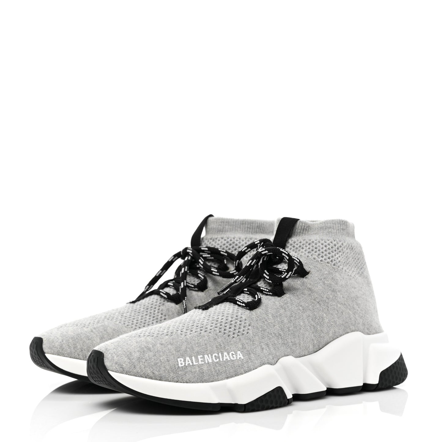 Sweatshirt Knit Womens Speed Lace Up Sneakers 38 Gris