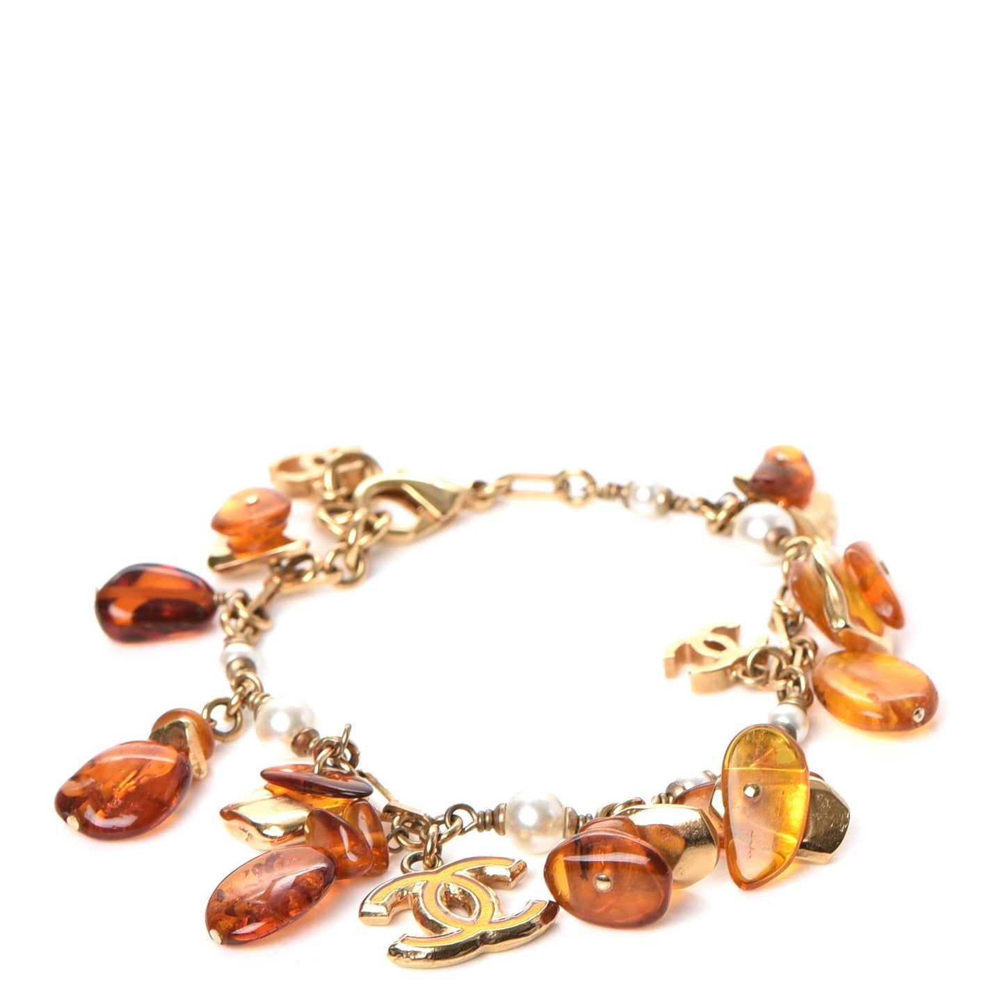 Pearl Amber CC Bracelet Gold