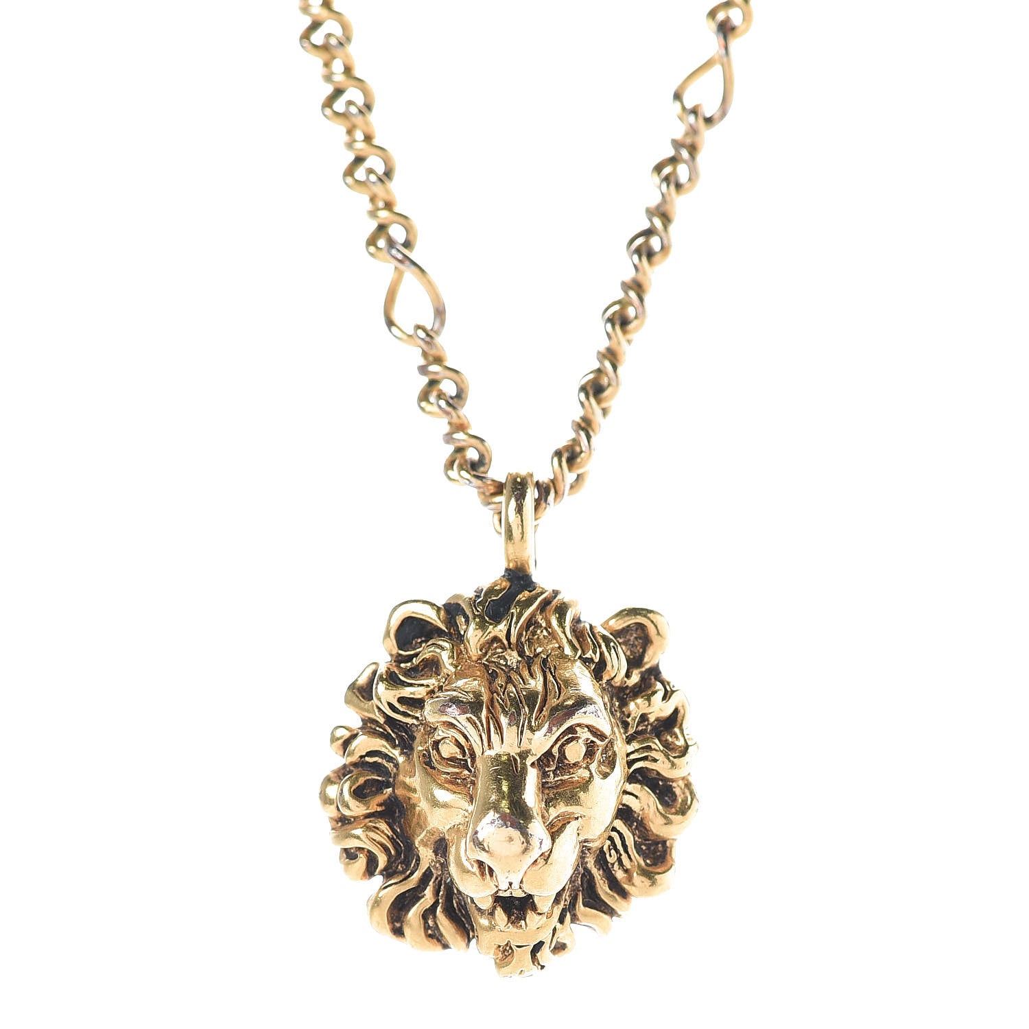 Gucci Metal Lion Head Necklace Gold 4 of 6