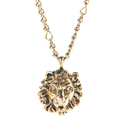 Gucci Metal Lion Head Necklace Gold 4 of 6