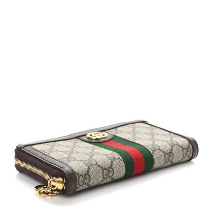 Gucci GG Supreme Monogram Web Ophidia Zip Around Wallet Brown 4 of 6