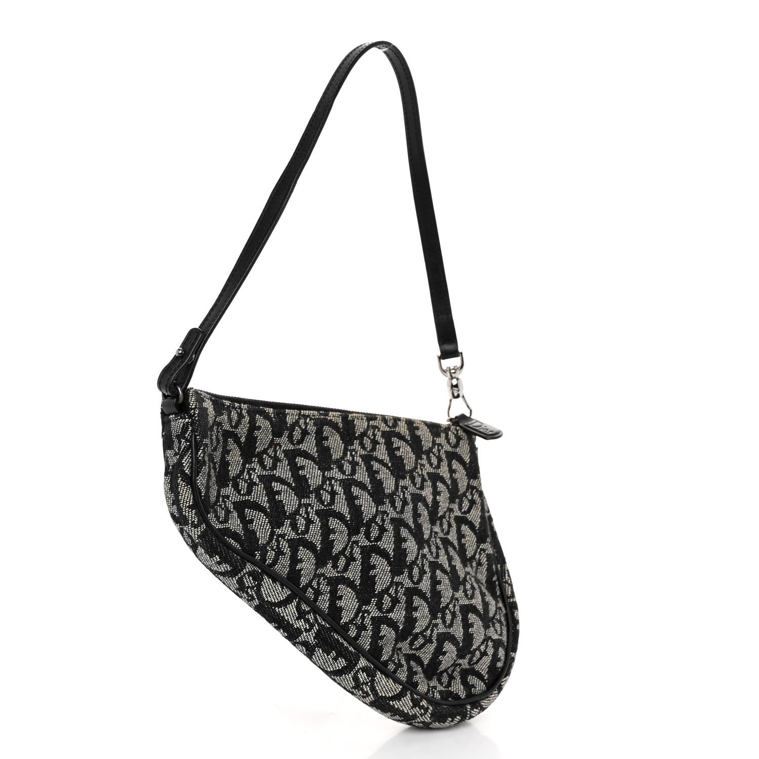 Christian Dior Monogram Mini Saddle Pochette Black 3 of 9