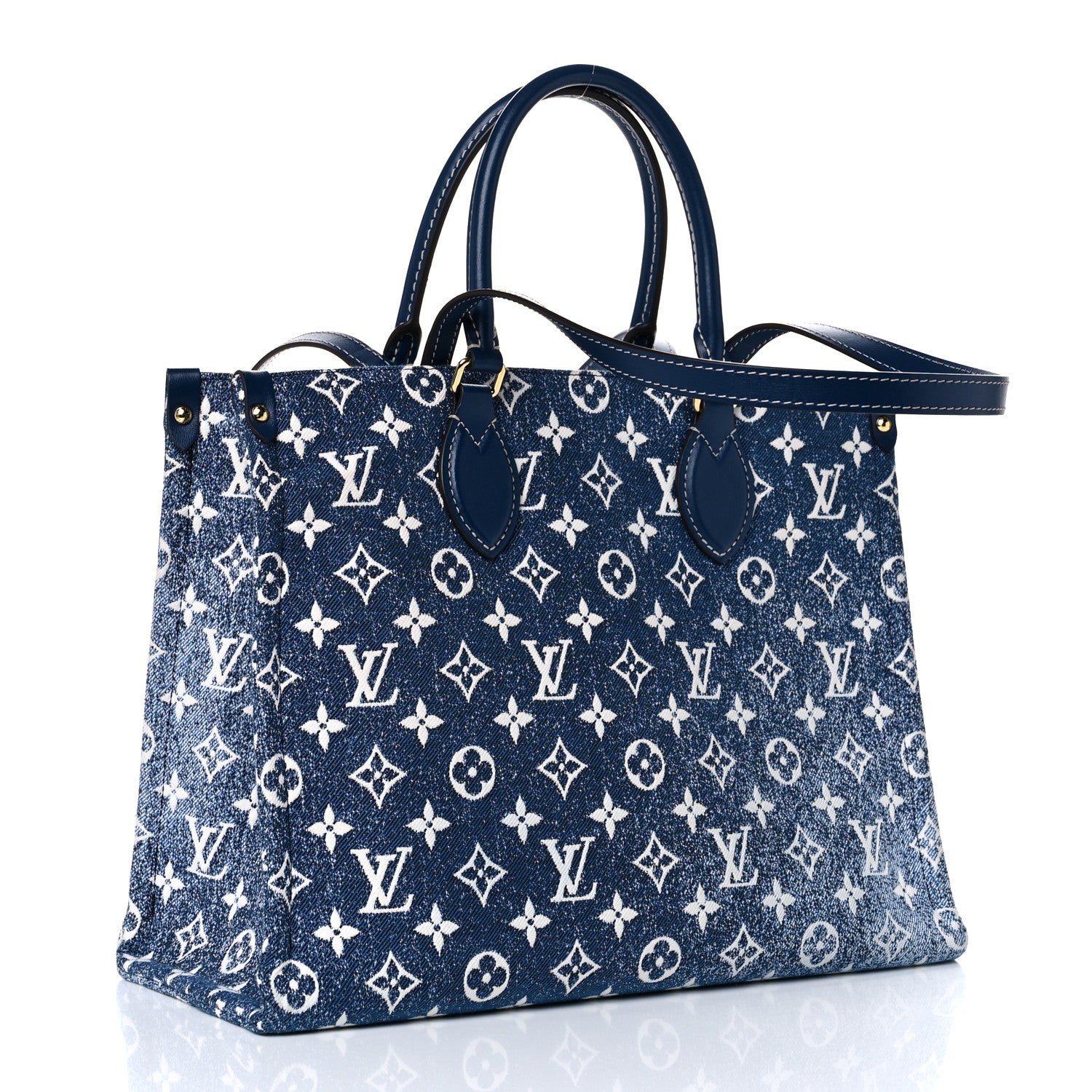 Louis Vuitton Monogram Jacquard Denim Onthego MM Bleu 2 of 8