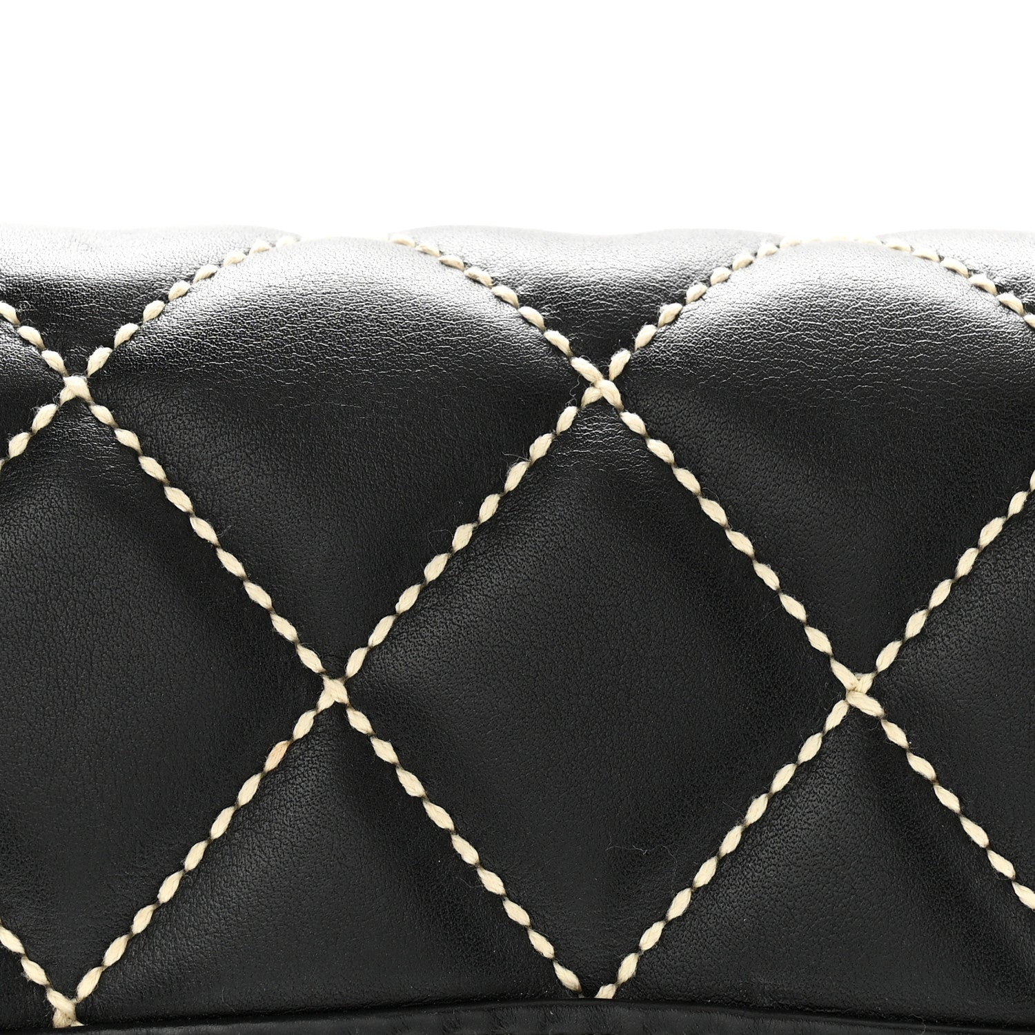 Chanel Calfskin Quilted Wild Stitch Large Top Handle Flap Black 8 of 16