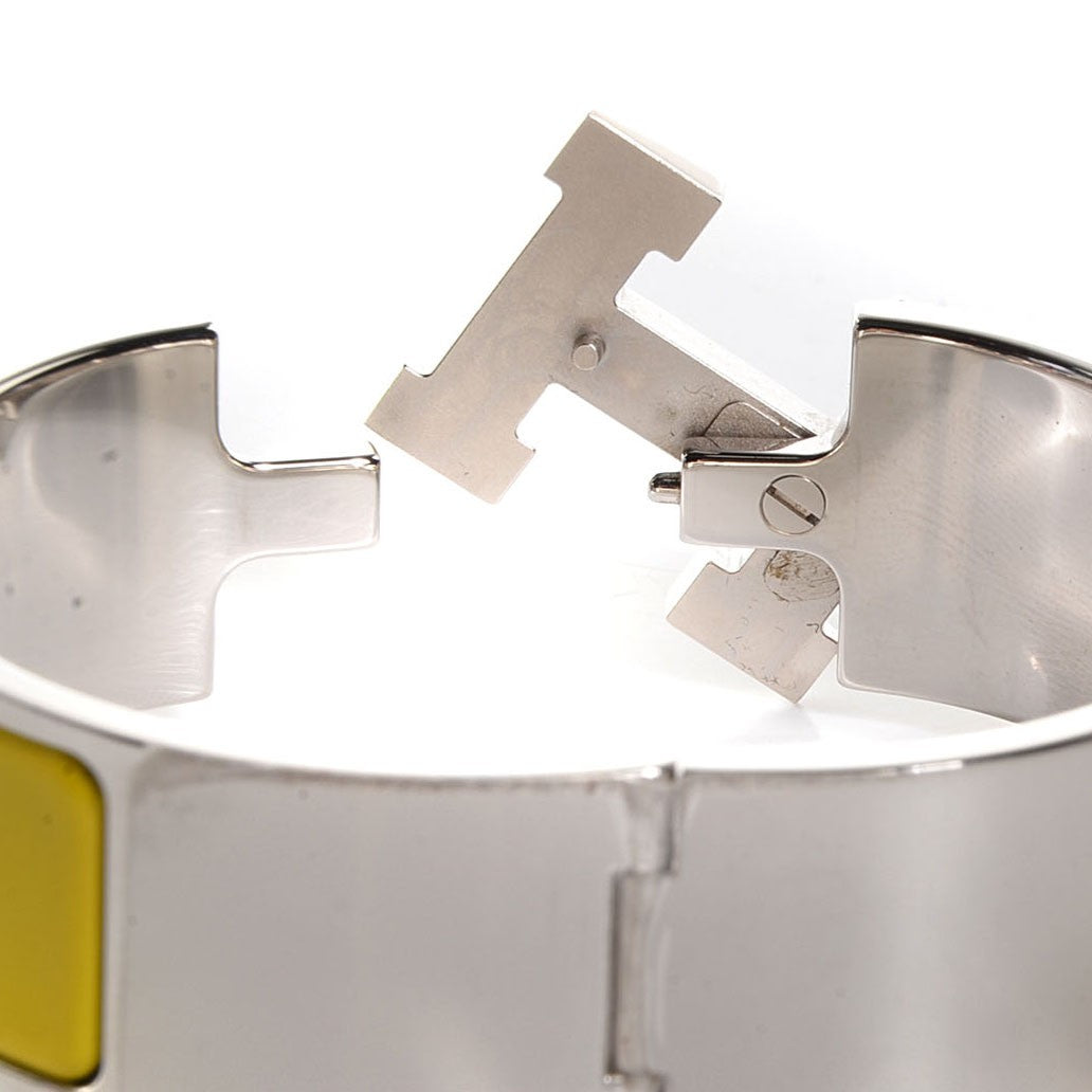 Hermes Enamel Clic Clac H Wide Bracelet PM Chartreuse 7 of 7