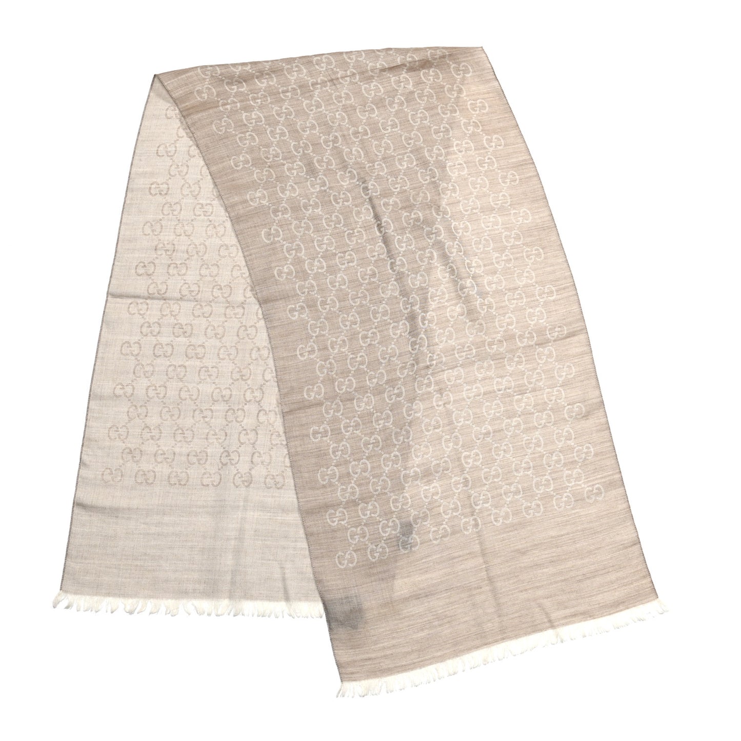 Wool Silk GG Monogram GGNat Scarf Sand