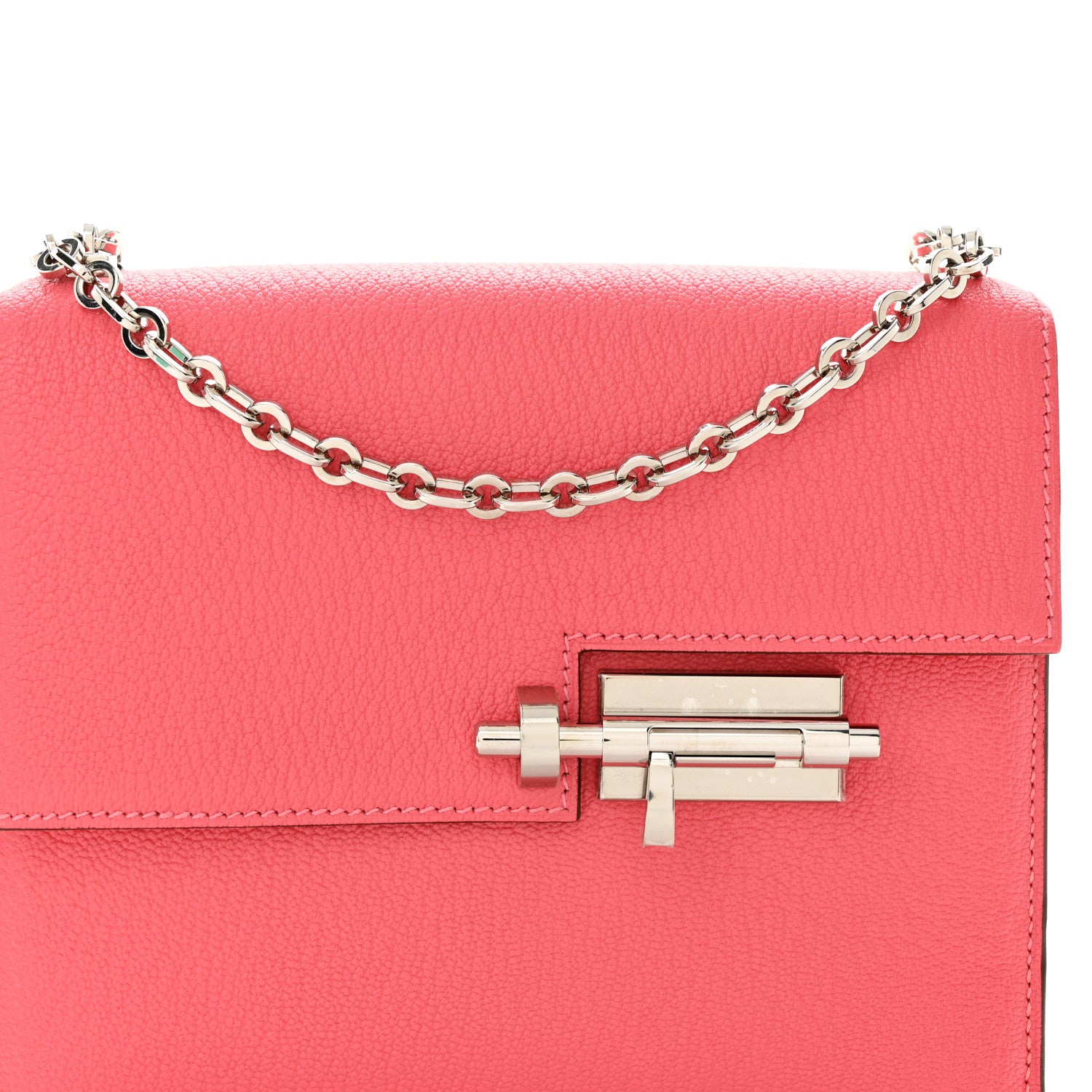 Hermes Chevre Mysore Mini Verrou Chaine Bag Rose Lipstick 8 of 10
