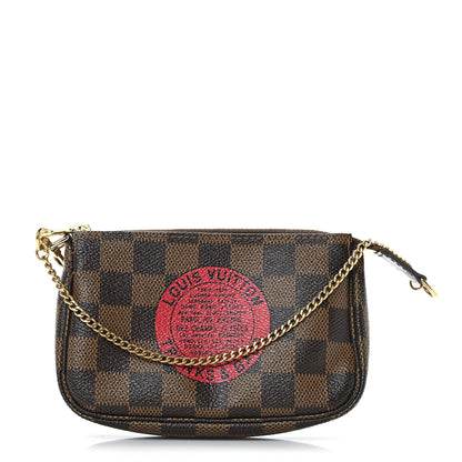 Louis Vuitton Damier Ebene Complice Trunks and Bags Mini Pochette Accessories Red 1 of 8