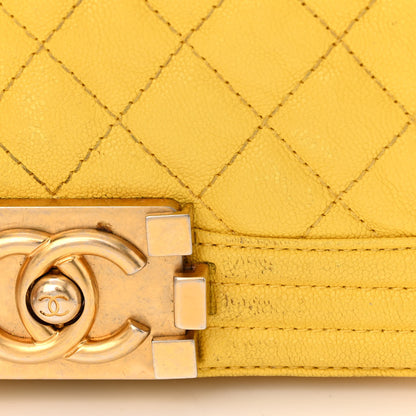 Chanel Caviar Quilted Small Boy Flap Yellow 13 of 17