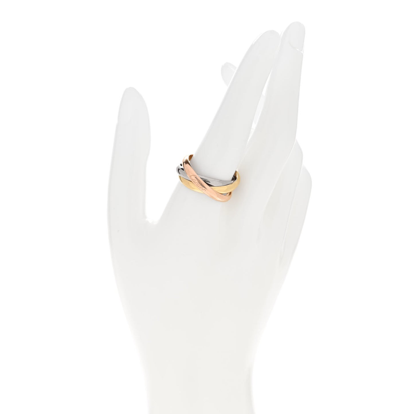 18K Pink Yellow White Gold Small Trinity Ring 63 10.25