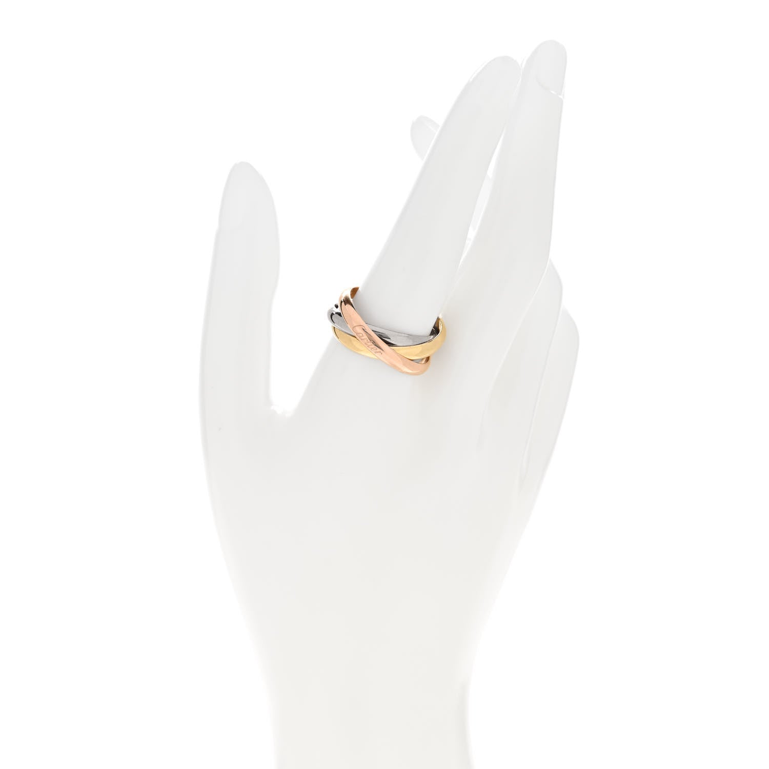 Cartier 18K Pink Yellow White Gold Small Trinity Ring 63 10.25 2 of 5
