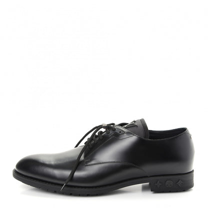 Louis Vuitton Calfskin Mens Formal Derby Shoes 10 Black 1 of 10