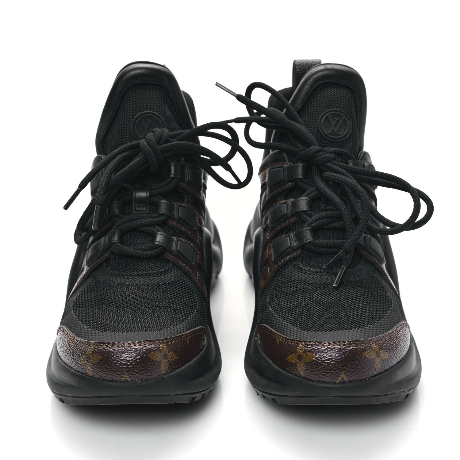 Louis Vuitton Calfskin Patent Monogram LV Archlight Sneakers 37.5 Black 3 of 18