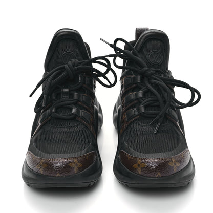 Louis Vuitton Calfskin Patent Monogram LV Archlight Sneakers 37.5 Black 3 of 18