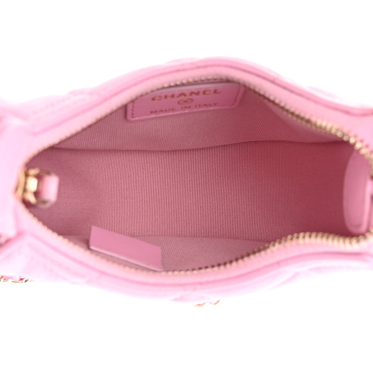 Lambskin Quilted Mini Chain Around Hobo Pink