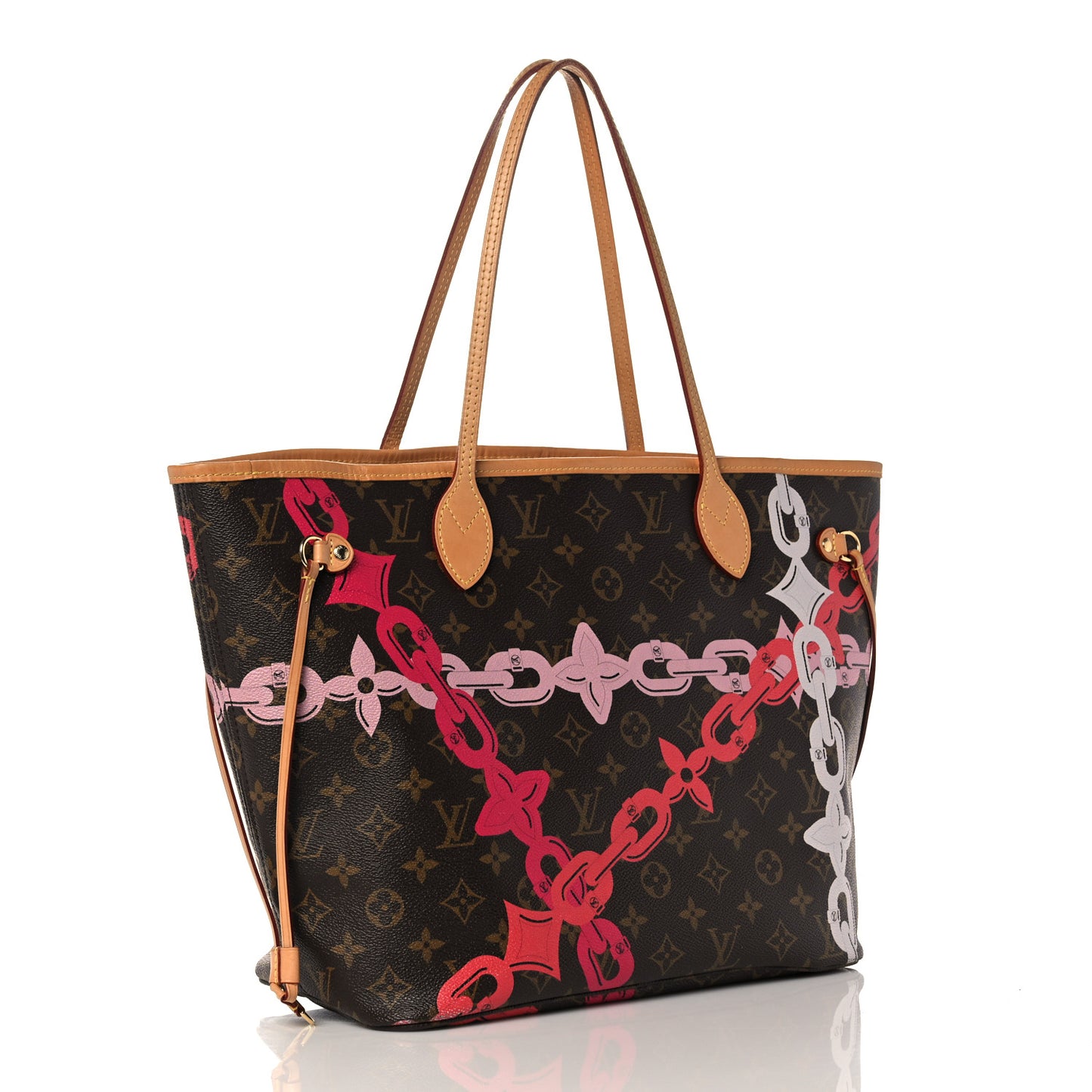 Monogram Bay Neverfull MM Rose Ballerine Poppy