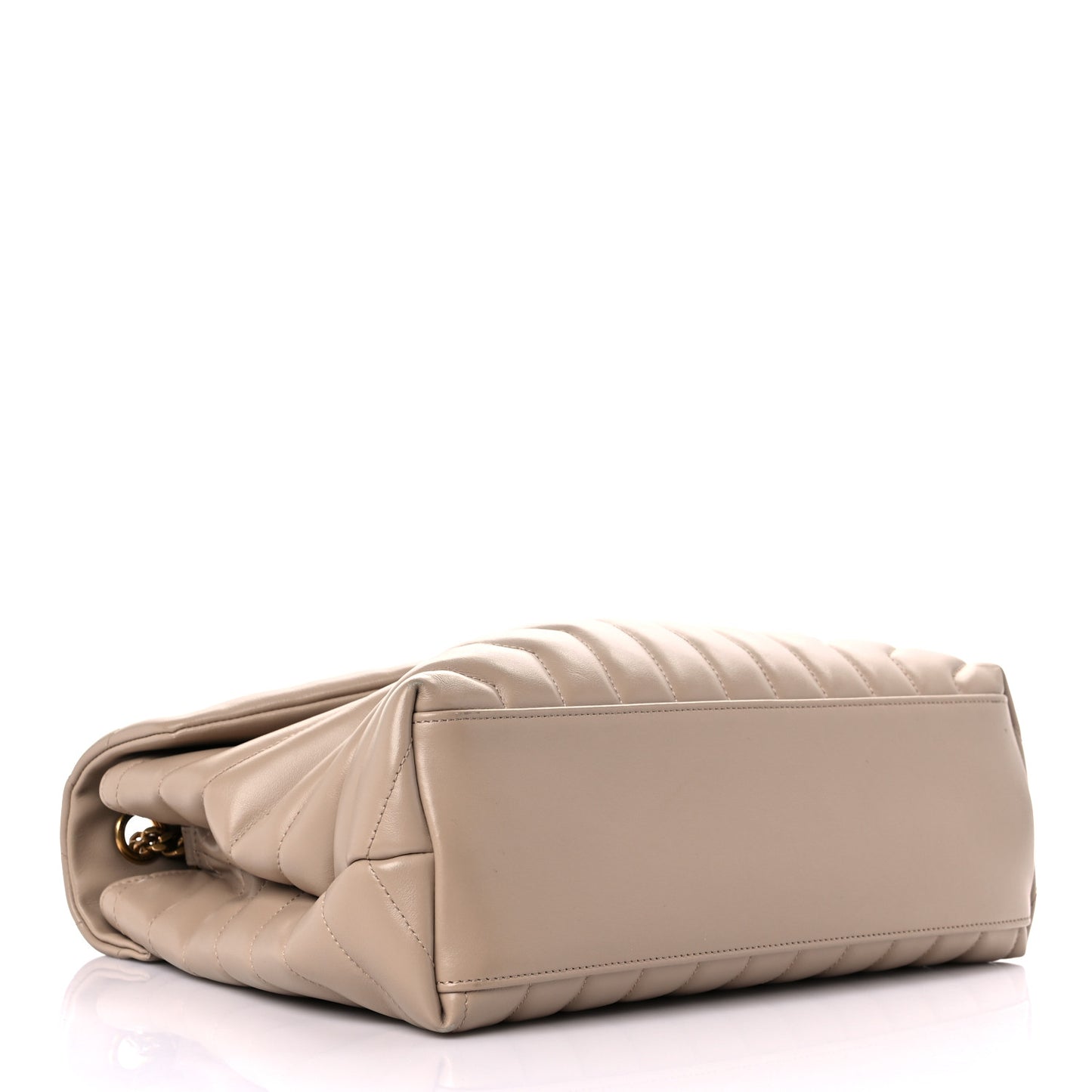 Calfskin Y Quilted Monogram Medium Loulou Chain Satchel Light Natural