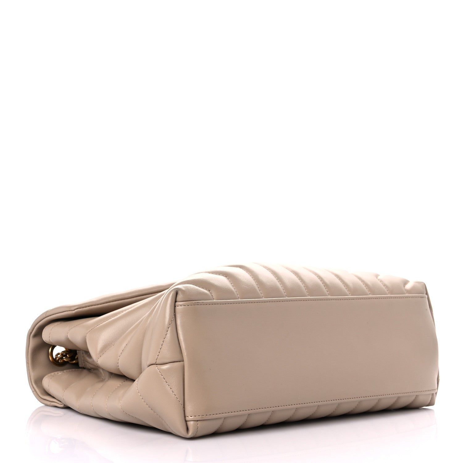 Saint Laurent Calfskin Y Quilted Monogram Medium Loulou Chain Satchel Light Natural 4 of 21