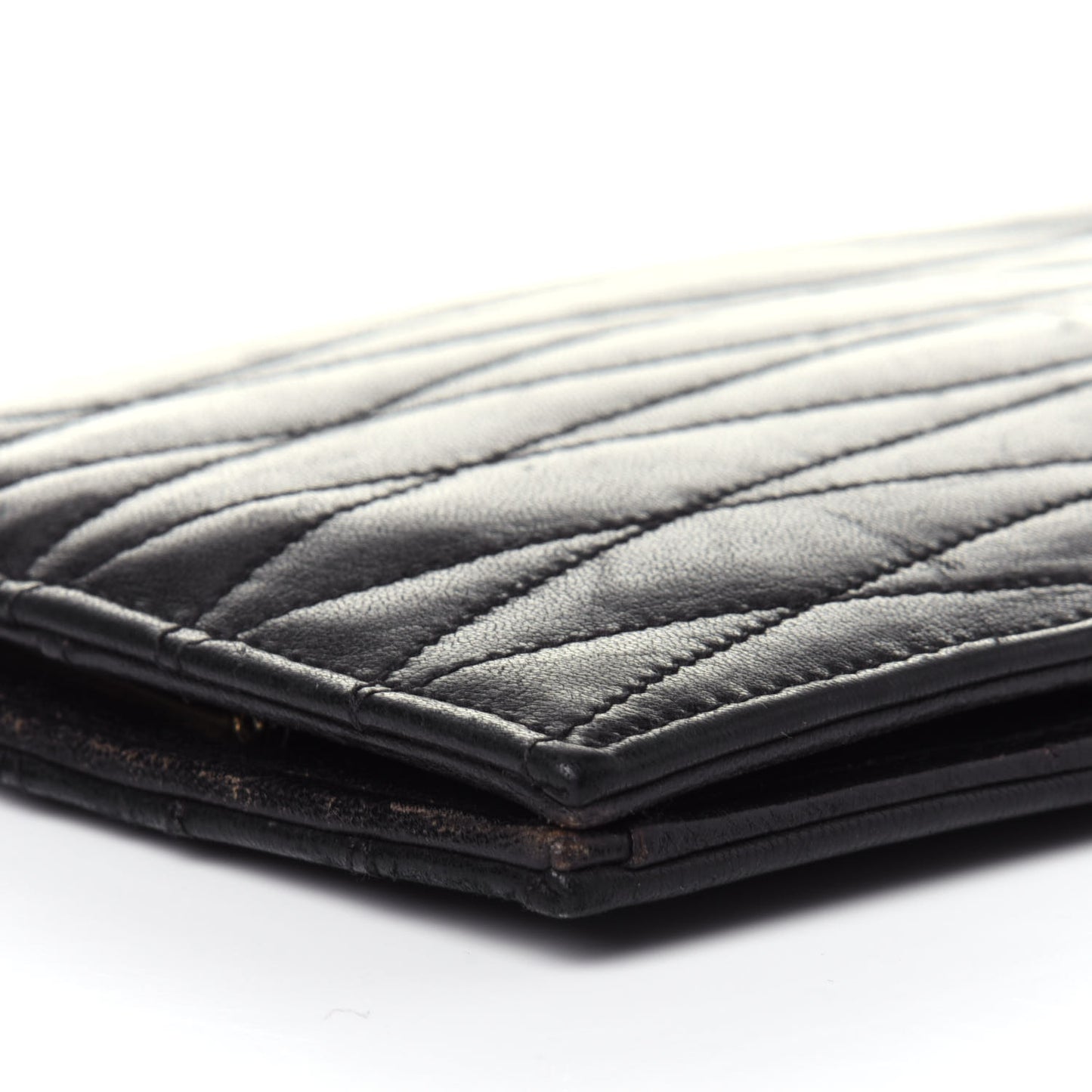 Lambskin Quilted CC Clutch Black