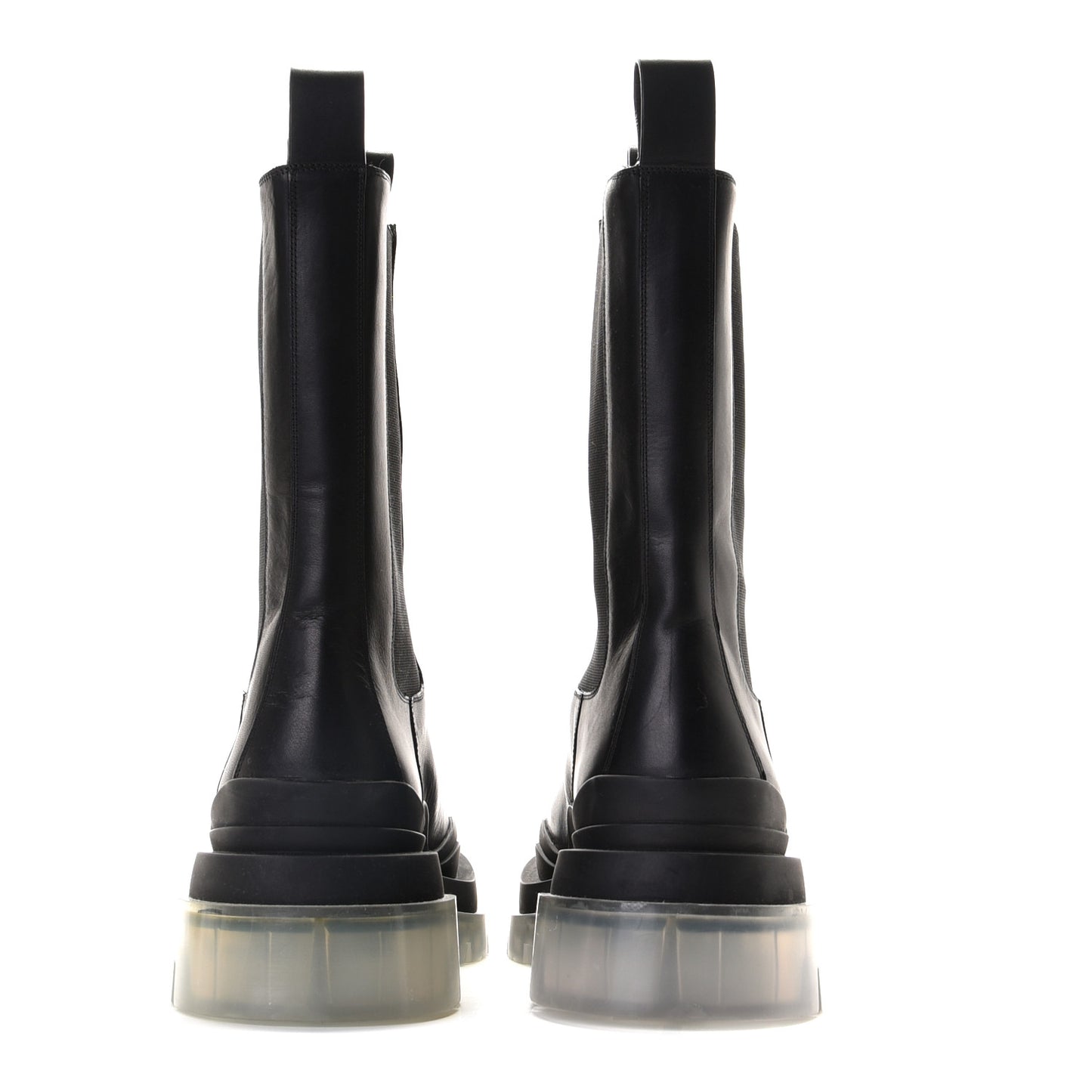 Calfskin The Tire Chelsea Boots 40 Black Transparent