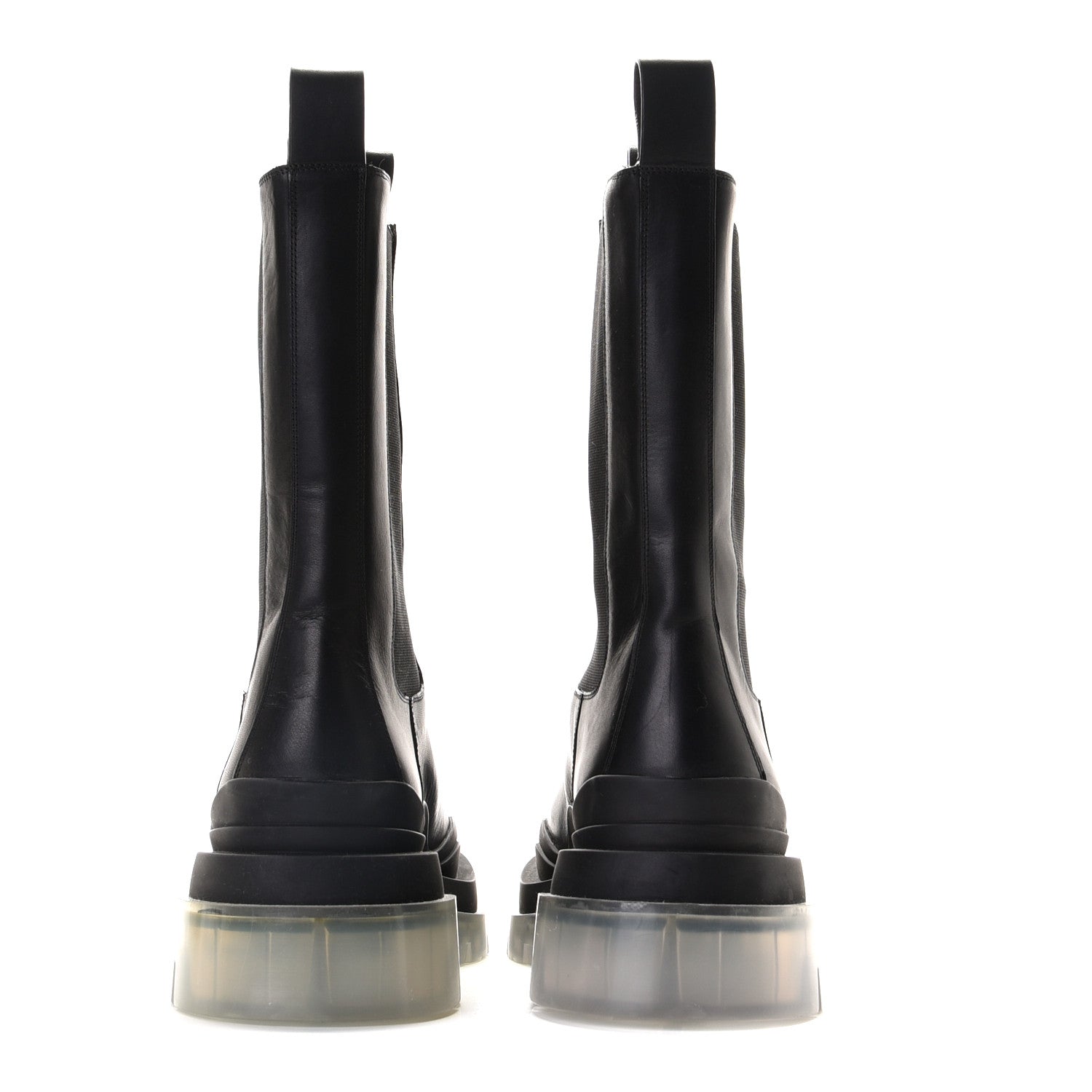 Bottega Veneta Calfskin The Tire Chelsea Boots 40 Black Transparent 5 of 10