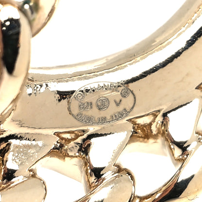 Chanel Crystal Chain CC Brooch Gold 4 of 4