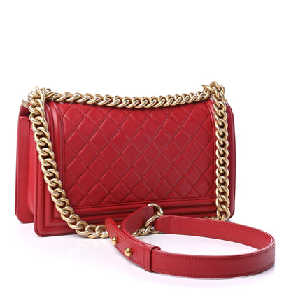 Chanel Caviar Quilted Medium Boy Flap Dark Red 2 of 4