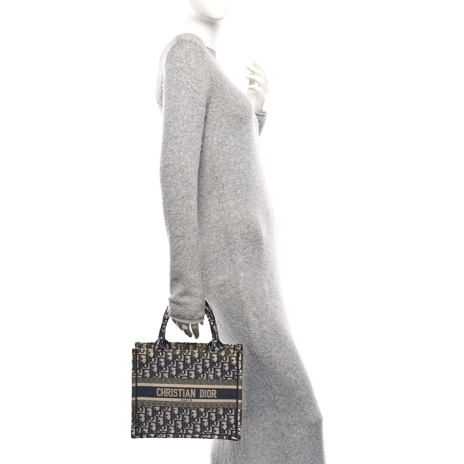 Christian Dior Oblique Small Book Tote Blue Multicolor 2 of 12