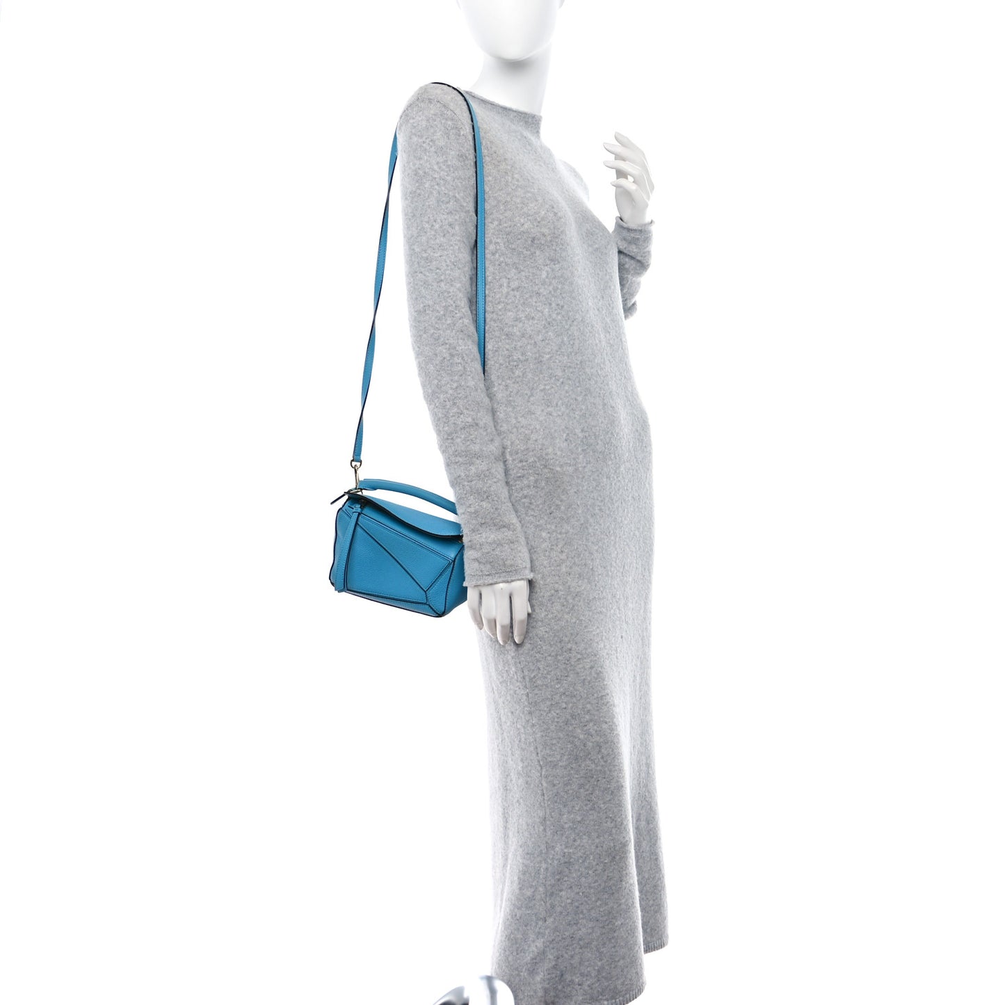Calfskin Mini Puzzle Bag Cyan
