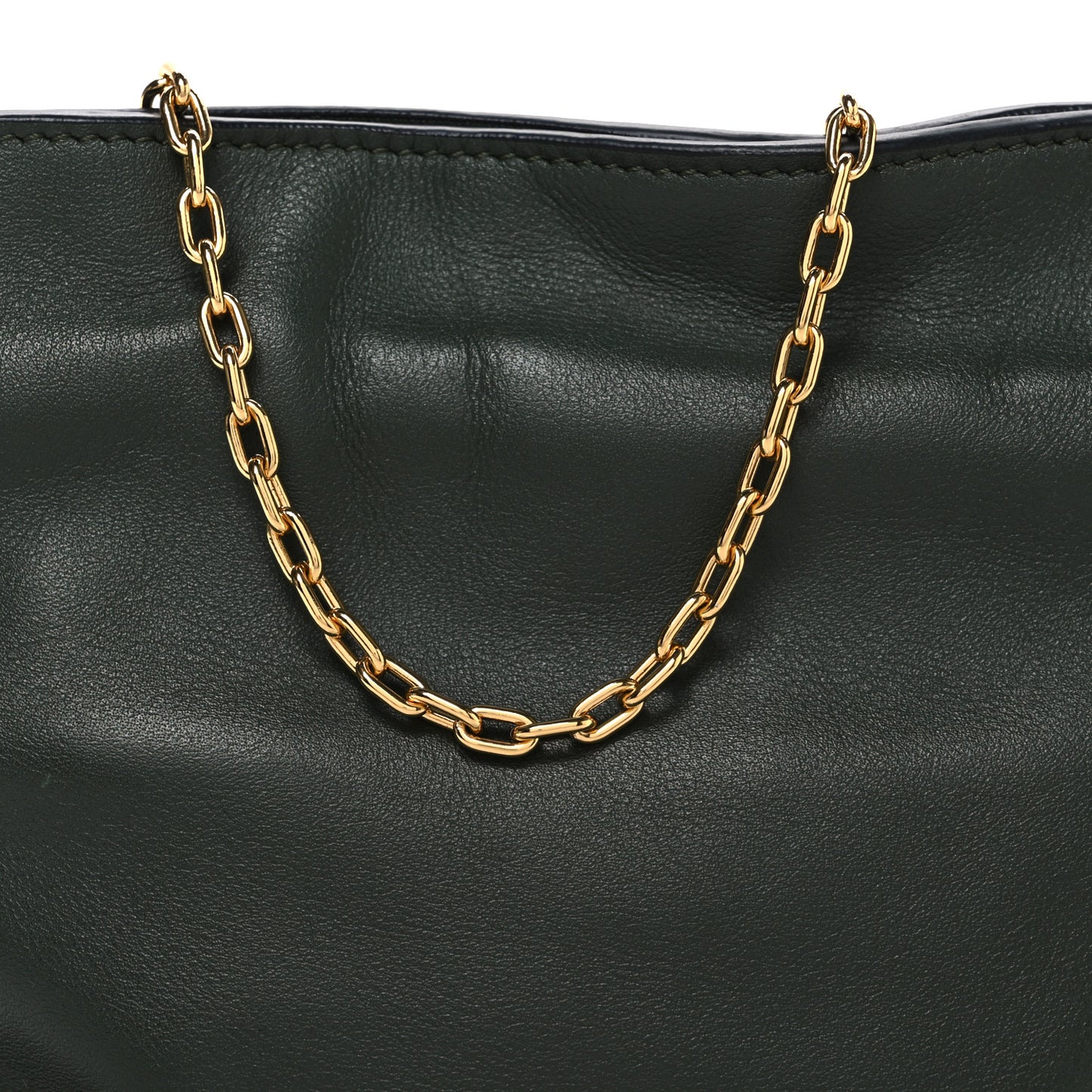 Calfskin Nano Flamenco Knot Clutch Khaki