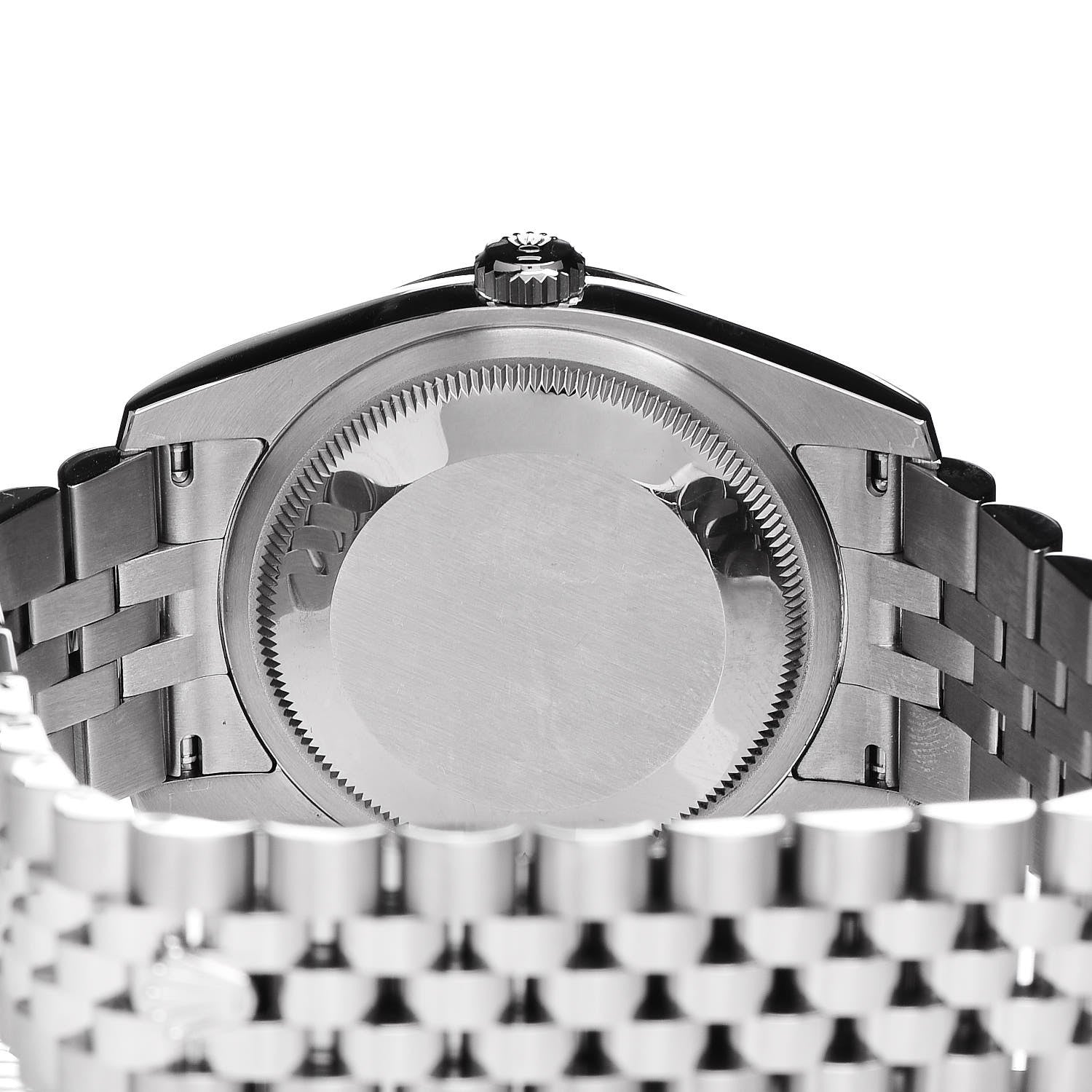 Rolex Stainless Steel 18K White Gold Diamond 36mm Oyster Perpetual Datejust Watch Rhodium Waves 116244 5 of 7