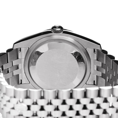 Rolex Stainless Steel 18K White Gold Diamond 36mm Oyster Perpetual Datejust Watch Rhodium Waves 116244 5 of 7