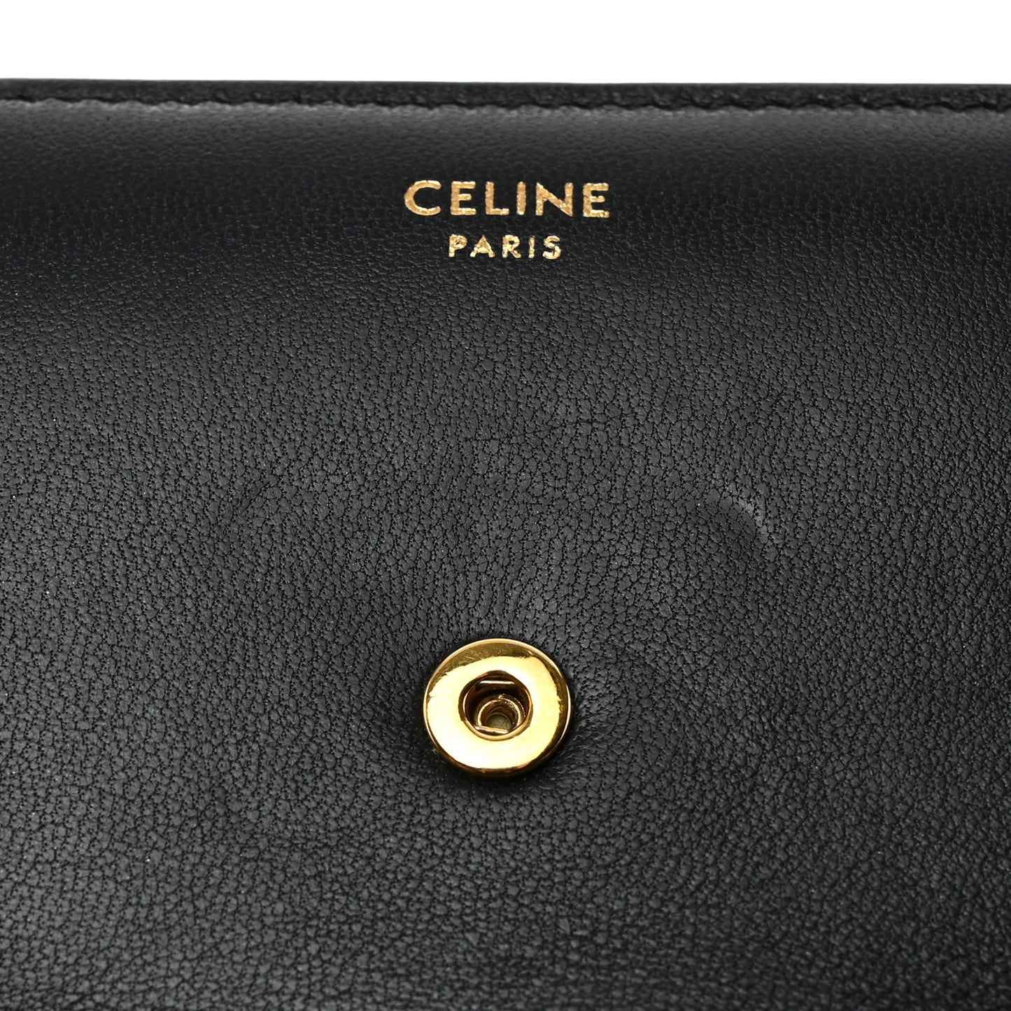Shiny Smooth Lambskin Small Triomphe Wallet Black