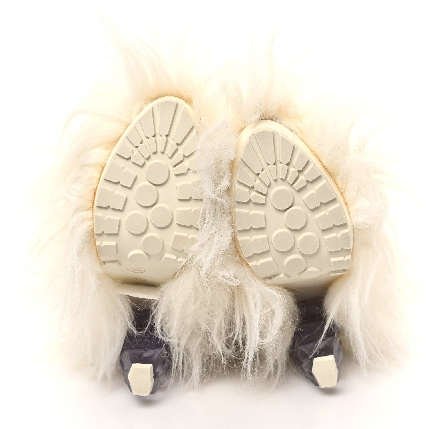 Chanel Fantasy Fur Icicle Heel Mukluks Boots 39 Ecru 5 of 9