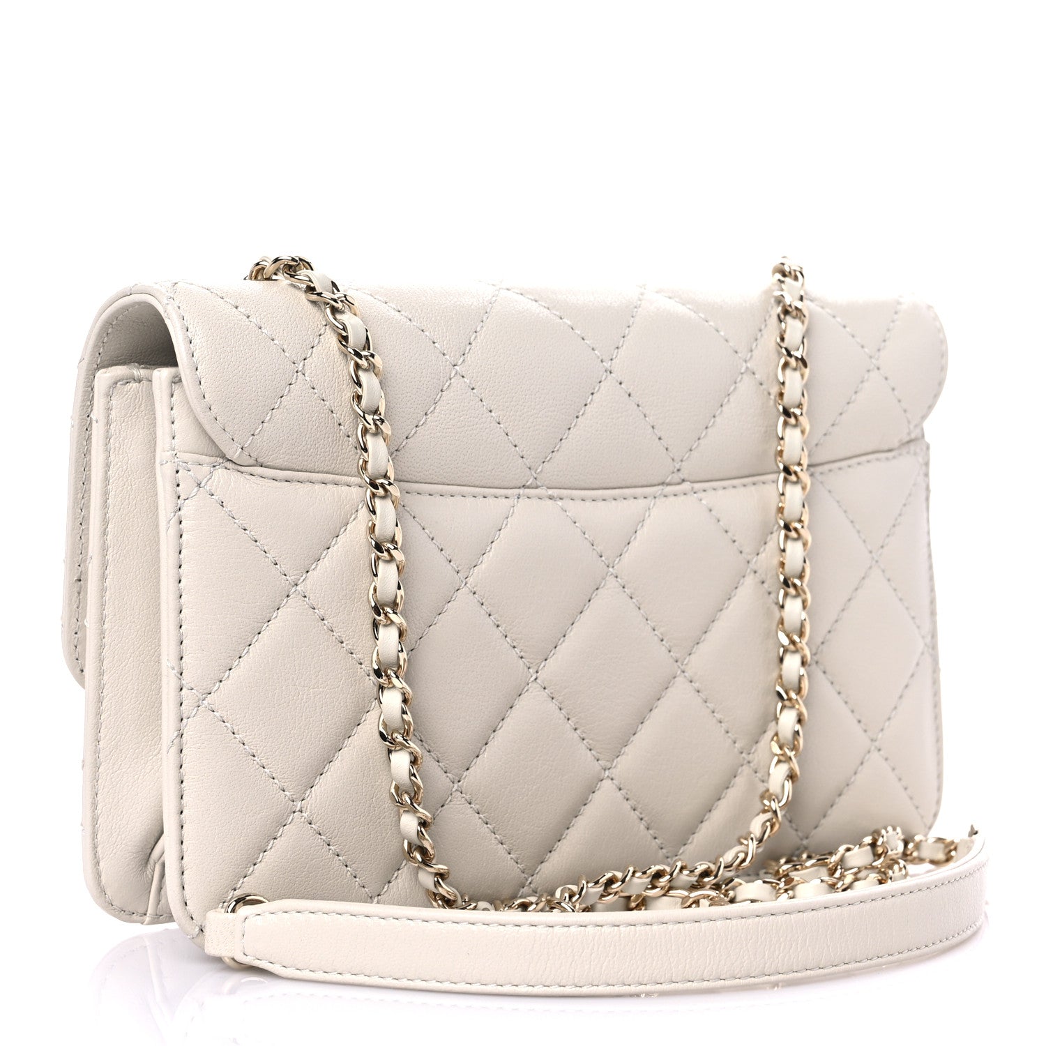 Chanel Sheepskin Quilted Mini Beauty Lock Flap White 2 of 10