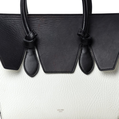 Celine Elephant Calfskin Bi-Color Small Tie Knot Tote White Black 22 of 22