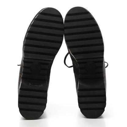 Louis Vuitton Suede Calfskin Monogram Calf Hair Laureate Platform Desert Boots 39 Black 6 of 11