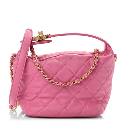 Chanel Lambskin Quilted Small Perfect Meeting Hobo Pink 1 of 12